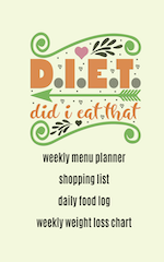 Did I Eat That: Weekly Menu Planner, Shopping List, Daily Food Log and Weekly Weight Loss Chart (Six Months)