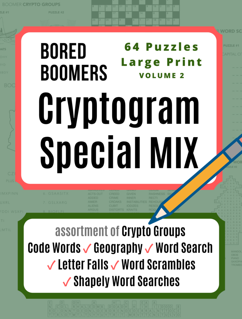 Bored Boomers Cryptograms Special Mix 64 Puzzles Volume 2